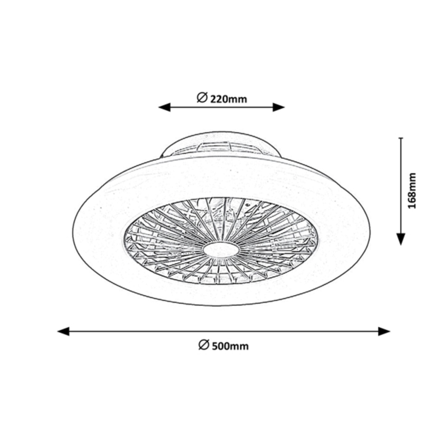 Rabalux - Plafonnier à intensité variable avec ventilateur LED/30W/230V + télécommande 3000-6500K