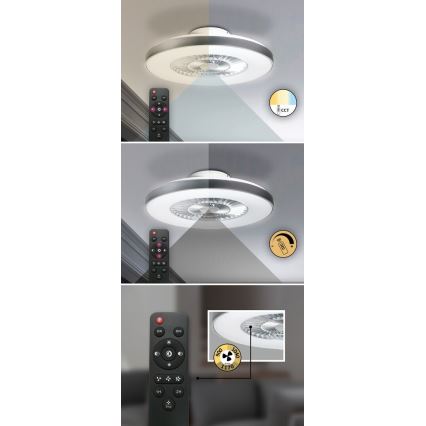 Rabalux - Plafonnier à intensité variable avec ventilateur LED/40W/230V 3000-6500K + télécommande