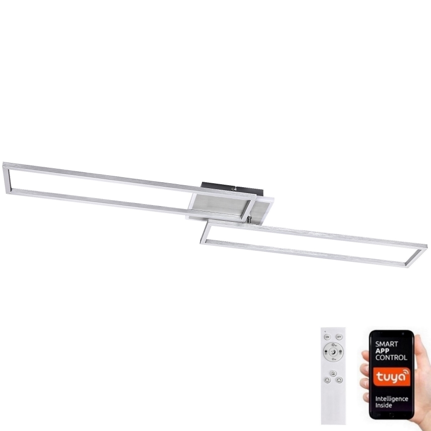 Rabalux - Plafonnier à intensité variable LED/40W/230V 2700-6500K Wi-Fi Tuya chrome mat + Télécommande 25x110 cm