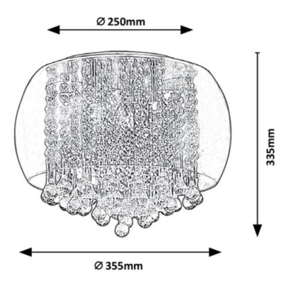 Rabalux - Plafonnier en cristal 6xG9/40W/230V Ø 35,5 cm