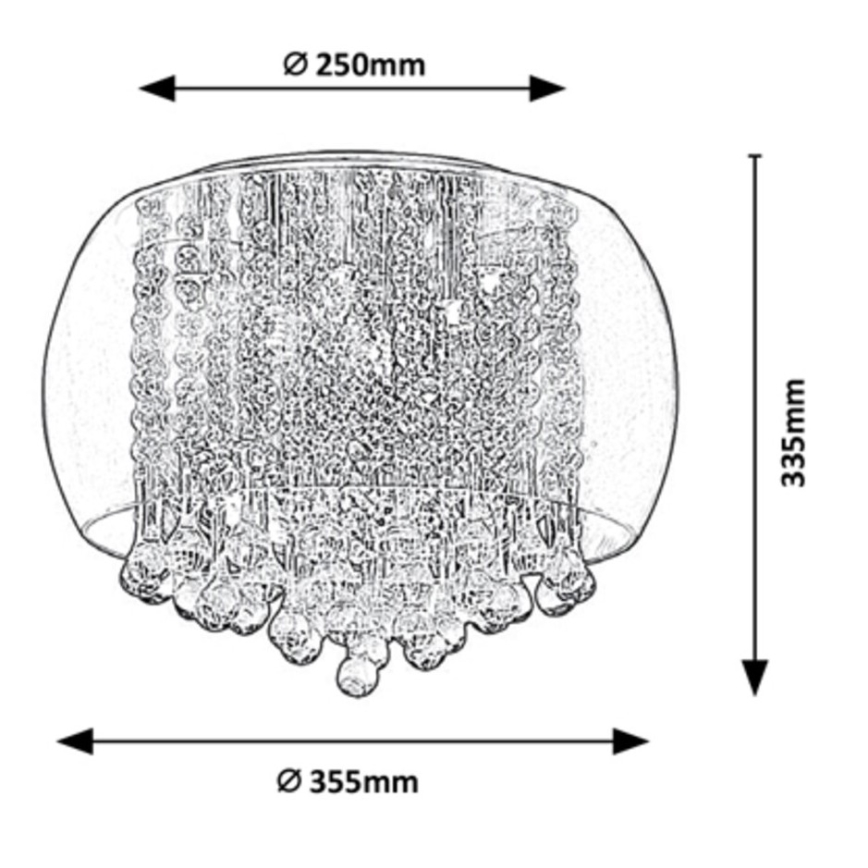 Rabalux - Plafonnier en cristal 6xG9/40W/230V Ø 35,5 cm