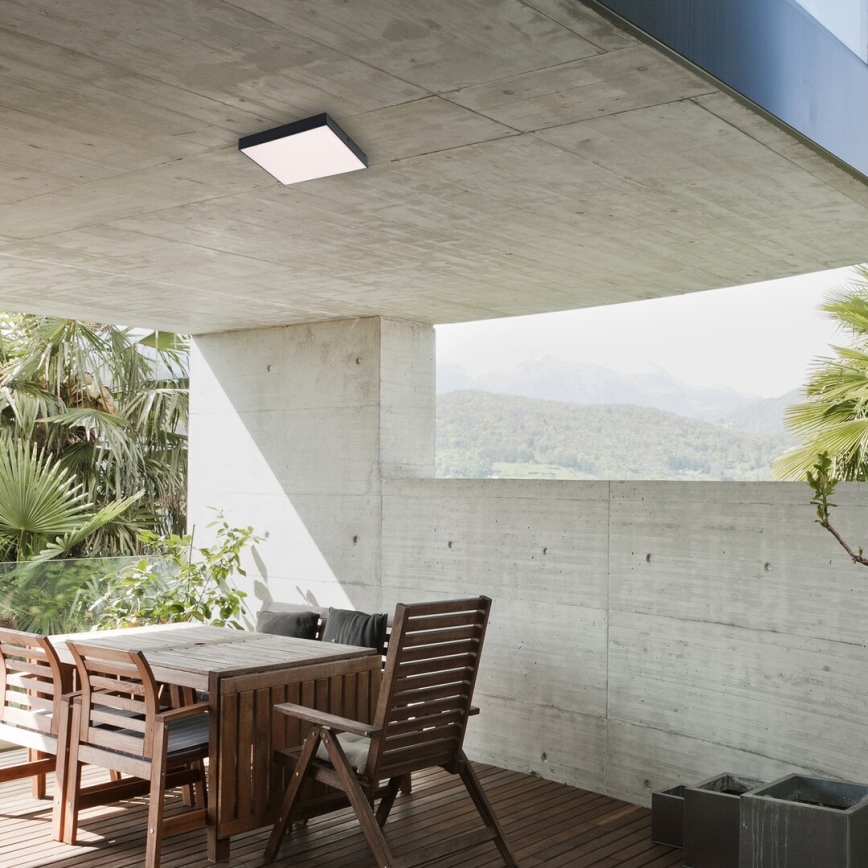 Rabalux - Plafonnier LED/24W/230V 2800-6000K IP44 noir 30x30 cm