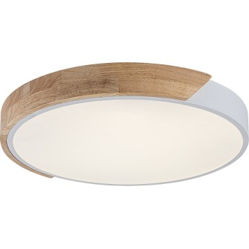 Rabalux - Plafonnier LED 40 W, 230 V, 3000/4000/6500 K, blanc/chêne, Ø 61 cm