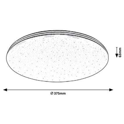 Rabalux - Plafonnier LED pour salle de bains, 30 W, 230 V, IP44, Ø 37,5 cm