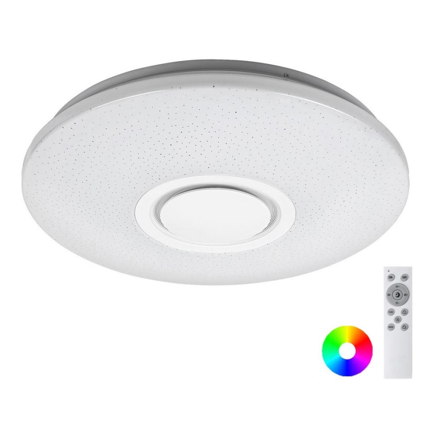 Rabalux - Plafonnier LED RGB dimmable avec haut-parleur, 24 W/230 V, Wi‑Fi Tuya + télécommande, Ø 40 cm