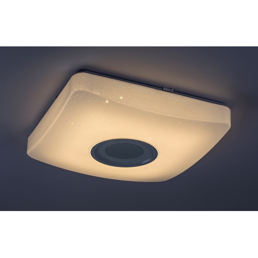 Rabalux - Plafonnier LED RVB dimmable avec haut-parleur LED/18W/230V 3000-6000K Bluetooth + télécommande 36,5x36,5 cm