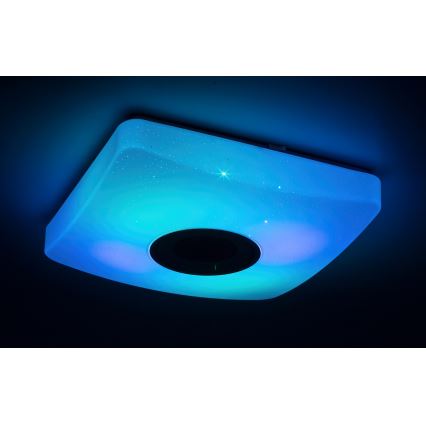 Rabalux - Plafonnier LED RVB dimmable avec haut-parleur LED/18W/230V 3000-6000K Bluetooth + télécommande 36,5x36,5 cm