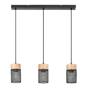 Rabalux - Suspension filaire 3xE27/25W/230V hêtre