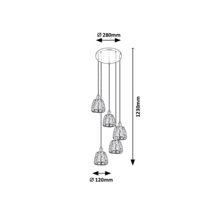 Rabalux - Suspension filaire 5xE14/40W/230V