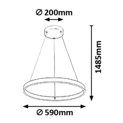 Rabalux - Suspension filaire à intensité variable LED/36W/230V + Télécommande