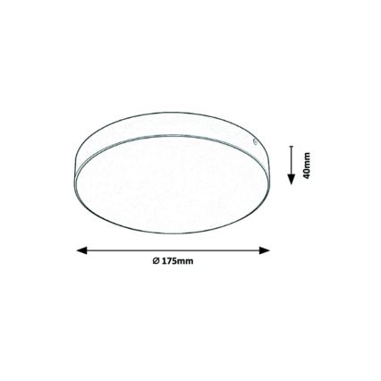 Rabalux - Zwarte LED Dimbare plafondlamp LED / 18W / 230V 3000-6000K IP44