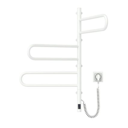 Radiateur sèche-serviettes électrique rotatif avec thermostat FOUETTE 185W/230V 81,8 cm IP44 blanc