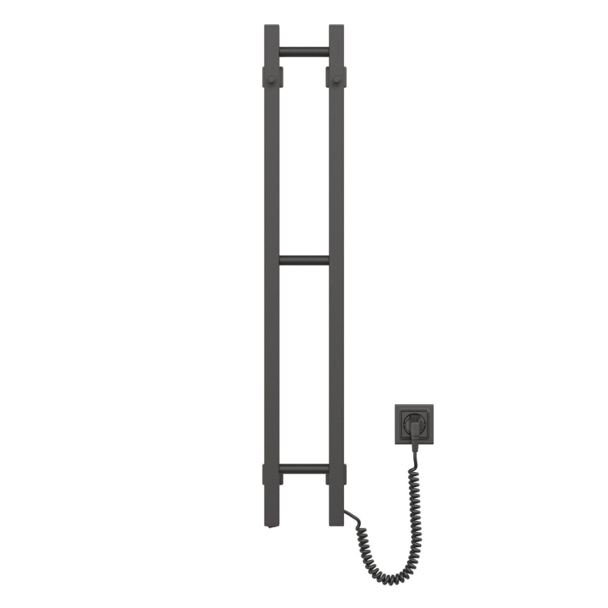 Radiateur sèche-serviettes électrique SILOUETTE 187W/230V 101,1 cm IP44 noir droit carré