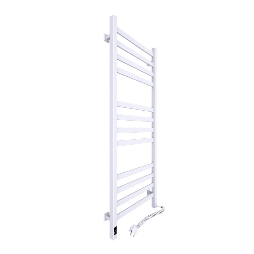 Radiateur sèche-serviettes pour salle de bains avec thermostat AVANGARD 227 W, 120 x 48 cm, blanc, côté droit