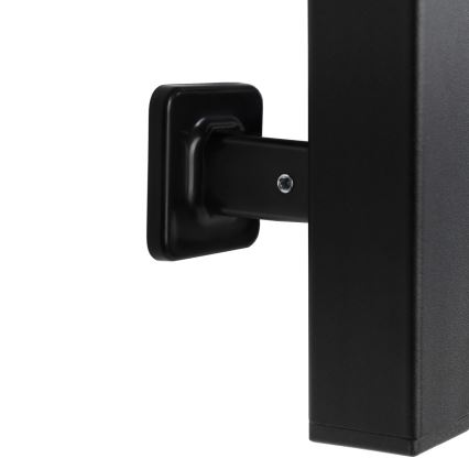 Sèche-serviettes pour salle de bains AVANGARD avec thermostat 316 W/230 V, 50,6 cm, IP44, noir, côté gauche, à angles droits