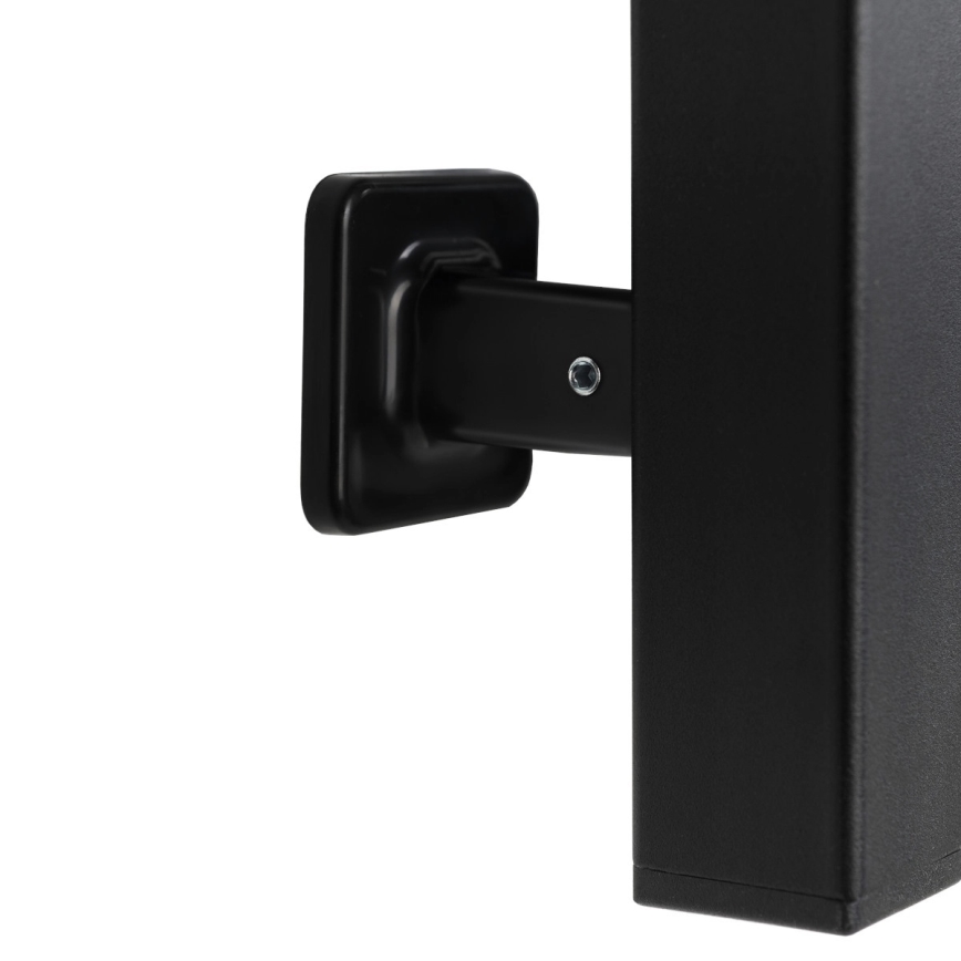 Sèche-serviettes pour salle de bains AVANGARD avec thermostat 316 W/230 V, 50,6 cm, IP44, noir, côté gauche, à angles droits