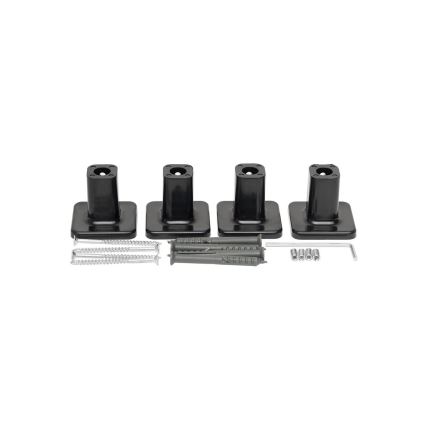 Sèche-serviettes pour salle de bains AVANGARD avec thermostat 316 W/230 V, 50,6 cm, IP44, noir, côté gauche, à angles droits