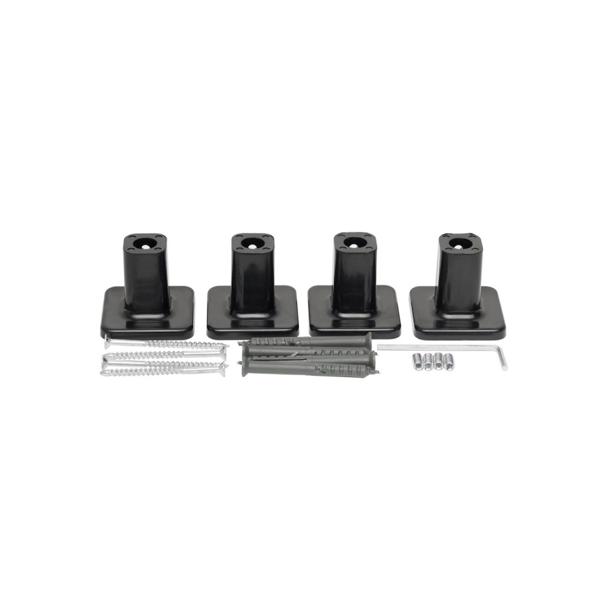 Sèche-serviettes pour salle de bains AVANGARD avec thermostat 316 W/230 V, 50,6 cm, IP44, noir, côté gauche, à angles droits