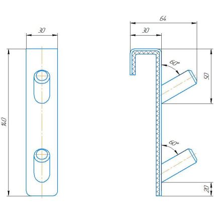Radiatorhaak INOX, roestvrij staal/antraciet
