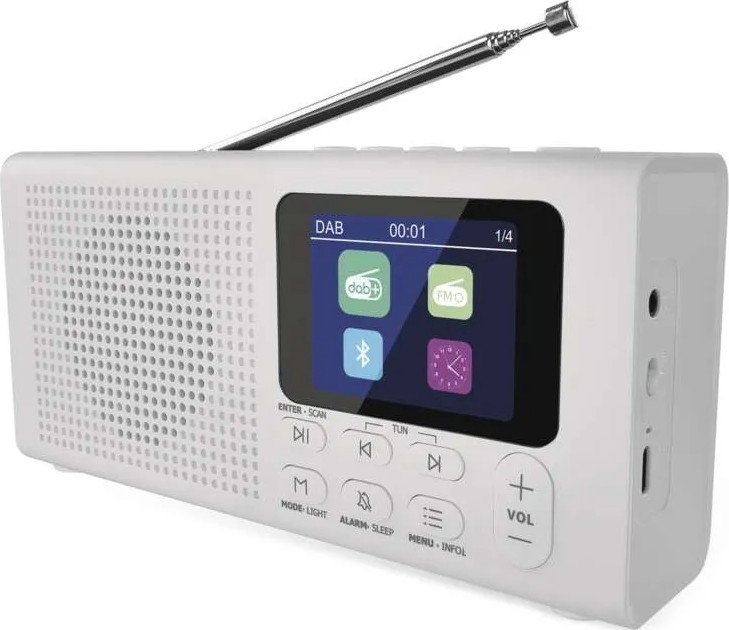Radio DAB DAB+ FM 3W/5V/4xAA blanc