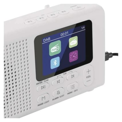 Radio DAB DAB+ FM 3W/5V/4xAA blanc