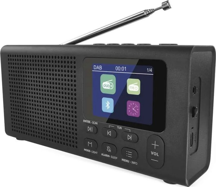 Radio DAB DAB+ FM 3W/5V/4xAA noir