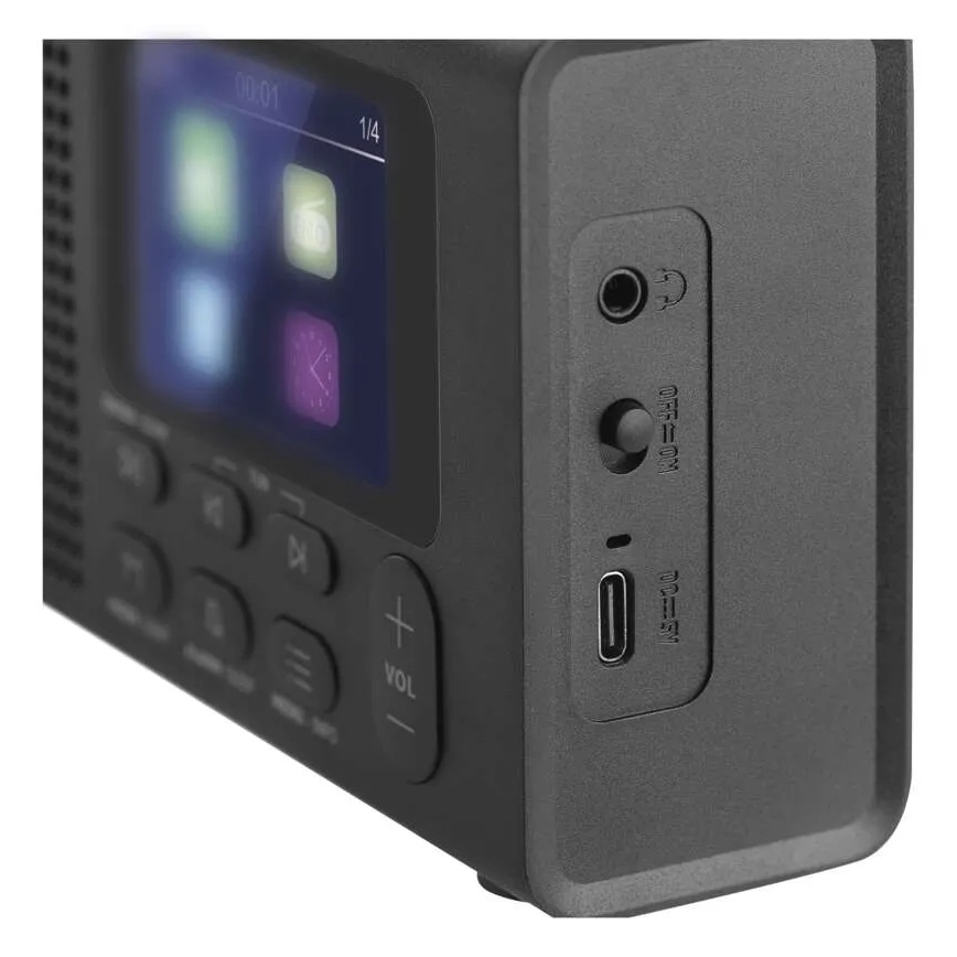 Radio DAB DAB+ FM 3W/5V/4xAA noir
