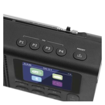 Radio DAB DAB+ FM 3W/5V/4xAA noir