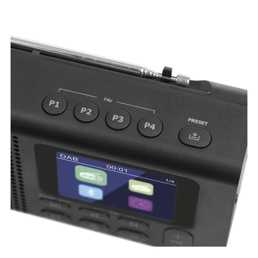 Radio DAB DAB+ FM 3W/5V/4xAA noir