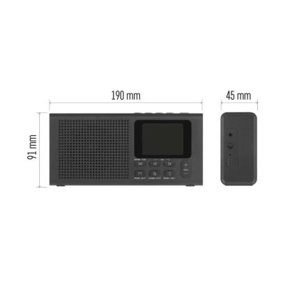 Radio DAB DAB+ FM 3W/5V/4xAA noir