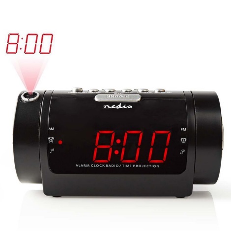 Conform Centraliseren Mentaliteit Nedis CLAR005BK - Radio Wekker met LED Display en projector 230V | Lumimania