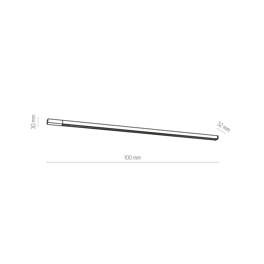 Railsysteem 3-fases TRACER 1 m zwart