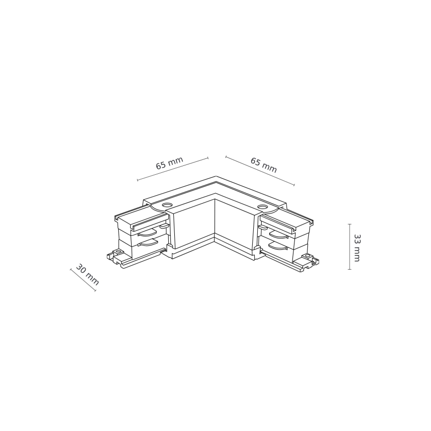 Railsysteem eindkap 3-fase TRACER hoekig wit