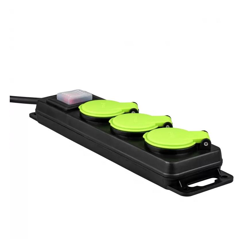 Rallonge 3 m à interrupteur, 3 prises, IP44