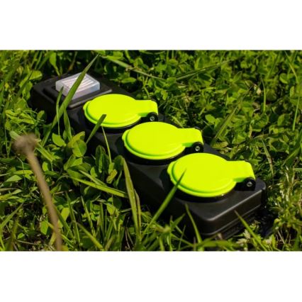 Rallonge 5 m avec interrupteur — 3 prises, IP44