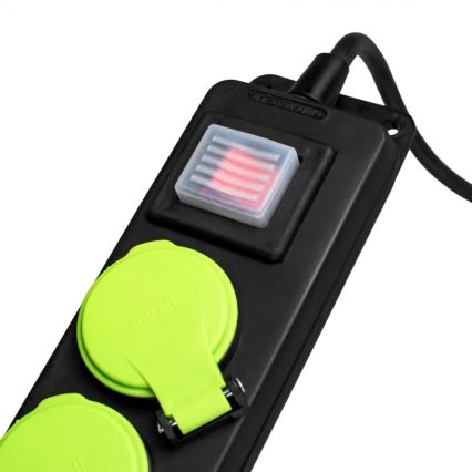 Rallonge 5 m avec interrupteur — 3 prises, IP44
