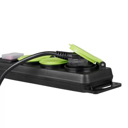 Rallonge 5 m avec interrupteur — 3 prises, IP44