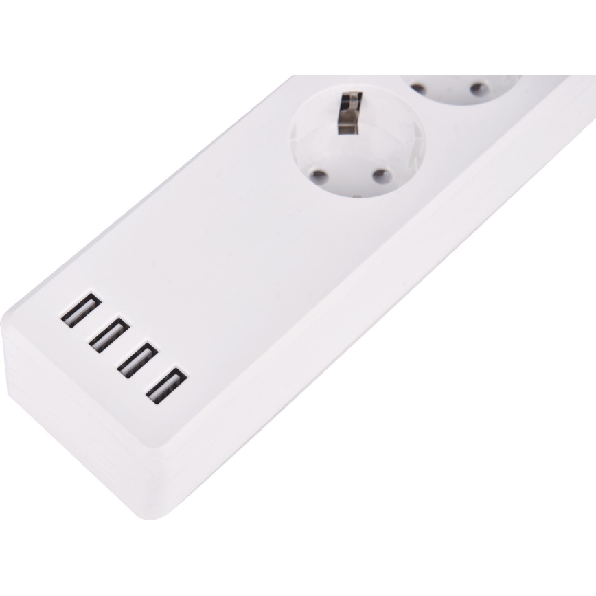Rallonge avec interrupteur 1,8 m + 4xUSB/Wi-Fi Tuya SCHUKO
