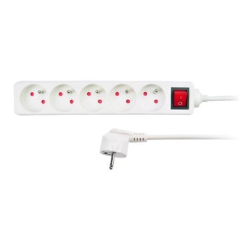 Rallonge avec interrupteur 5Z 1,5m blanc