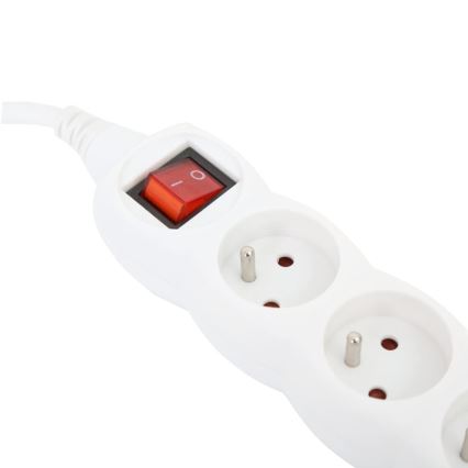 Rallonge avec interrupteur 5Z Type E 3m blanc