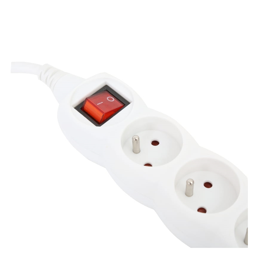Rallonge avec interrupteur 5Z Type E 3m blanc