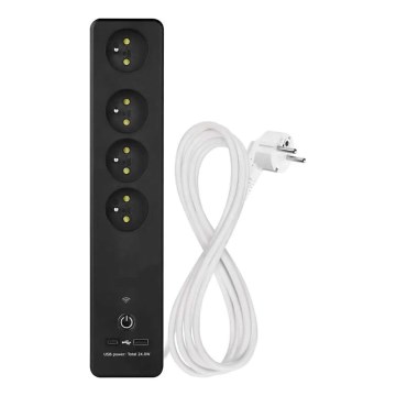 Rallonge connectée avec interrupteur GoSmart 4Z + 1xUSB-A + 1xUSB-C 2 m Wi-Fi Tuya