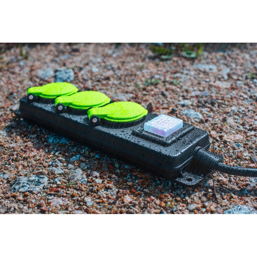 Rallonge électrique 20 m avec interrupteur — 3 prises — IP44