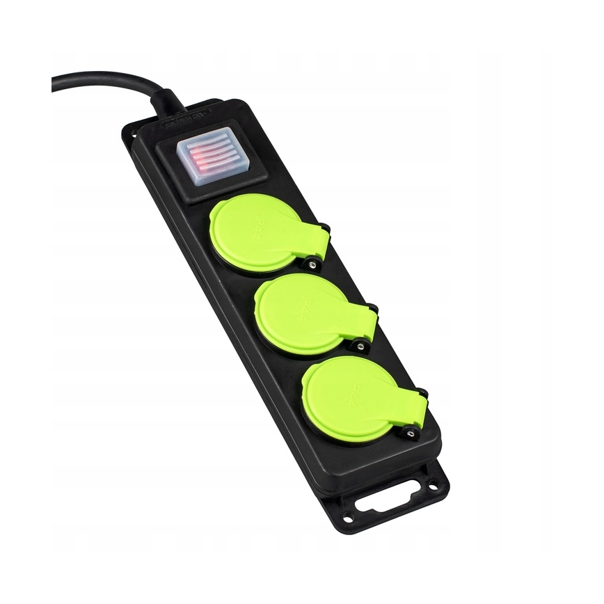 Rallonge électrique 20 m avec interrupteur — 3 prises — IP44