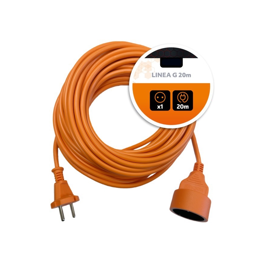 Rallonge électrique LINEA G 1Z 20m orange