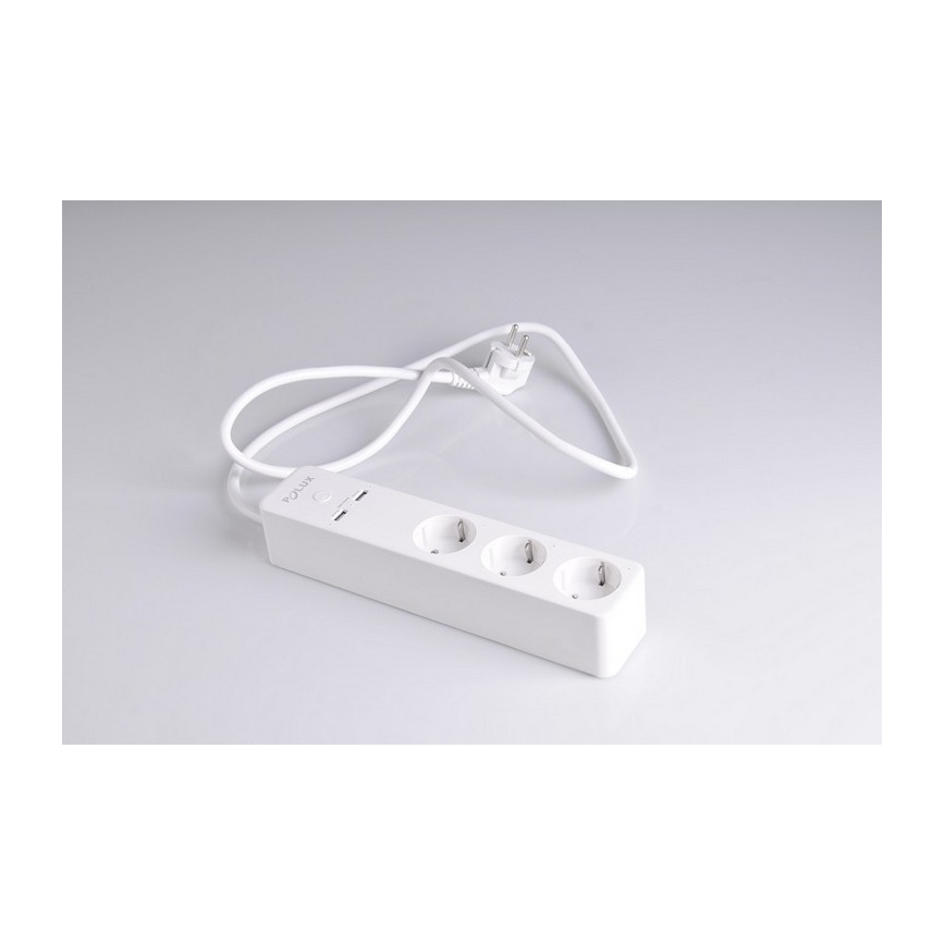 Rallonge SMART avec interrupteur 1,5m + 2xUSB/Wi-Fi Tuya SCHUKO