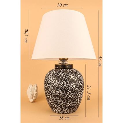 RAMZES Tafel lamp 1xE27/40W/230V wit/zwart