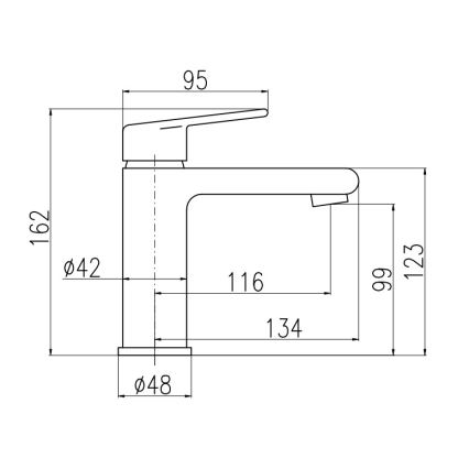 RAV Slezák CO128.0CMATZ - Mitigeur pour lavabo COLORADO 16,2 cm noir/doré