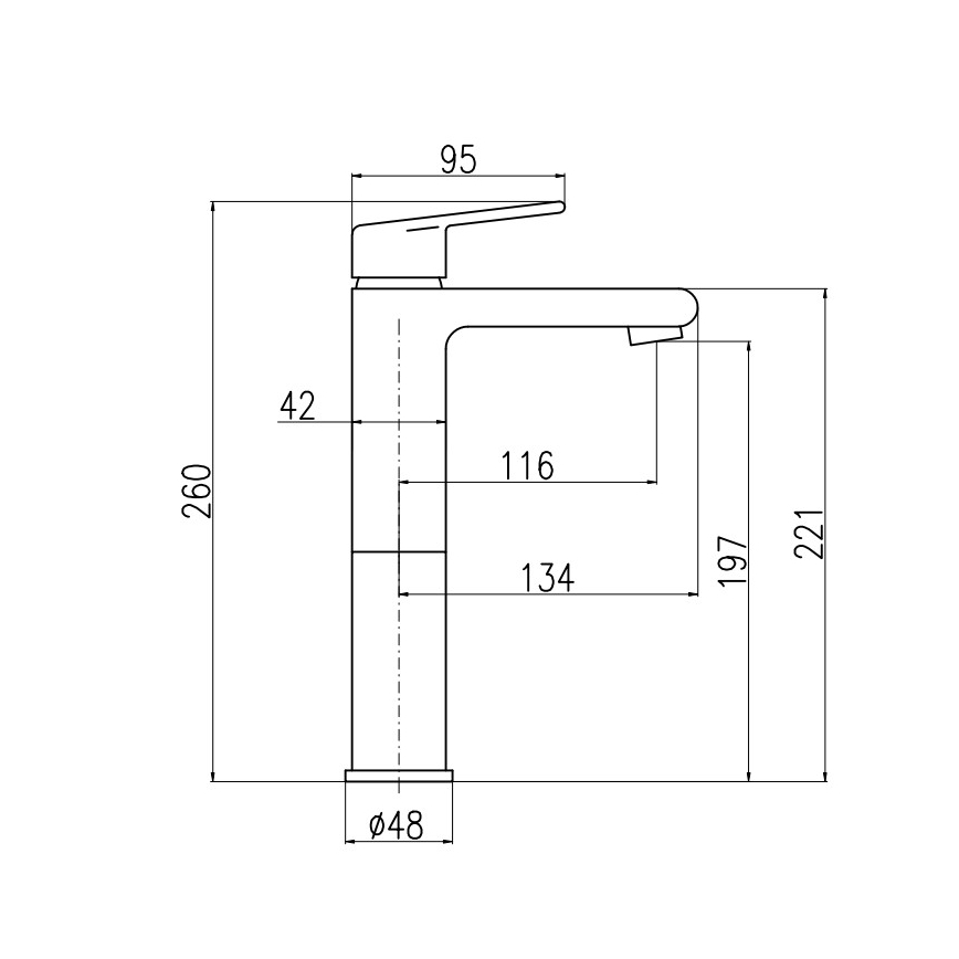 RAV Slezák CO130.0 - Wastafelkraan COLORADO 26 cm glanzend chroom