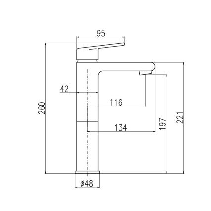 RAV Slezák CO130.0 - Wastafelmengkraan COLORADO 26 cm glanzend chroom